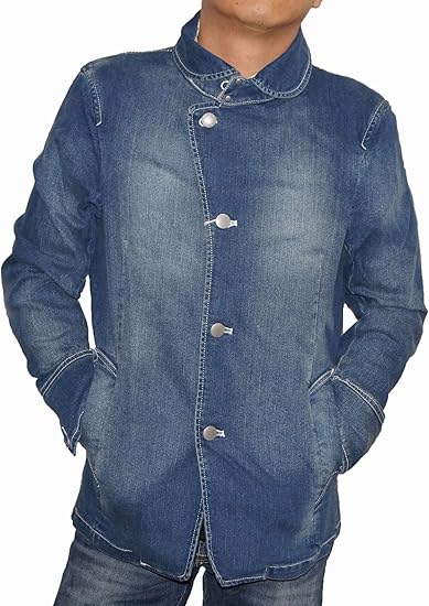 Amazon モルガンオム ショールカラーデニム地ジャケット Morgan Homme メンズ カバーオール M コート ジャケット 通販