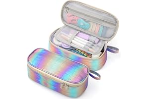 Jcocylse Large Capacity Pencil Case Portable Pencil Pouch Bag School Supplies for College Students Girls Boys Adults (Purple-B)