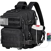 Boomistry 15L Mini Tactical Backpack Small Tactical Backpack for Men and Women, Military Backpack for Gym, Hiking, Daily (Black-15L)