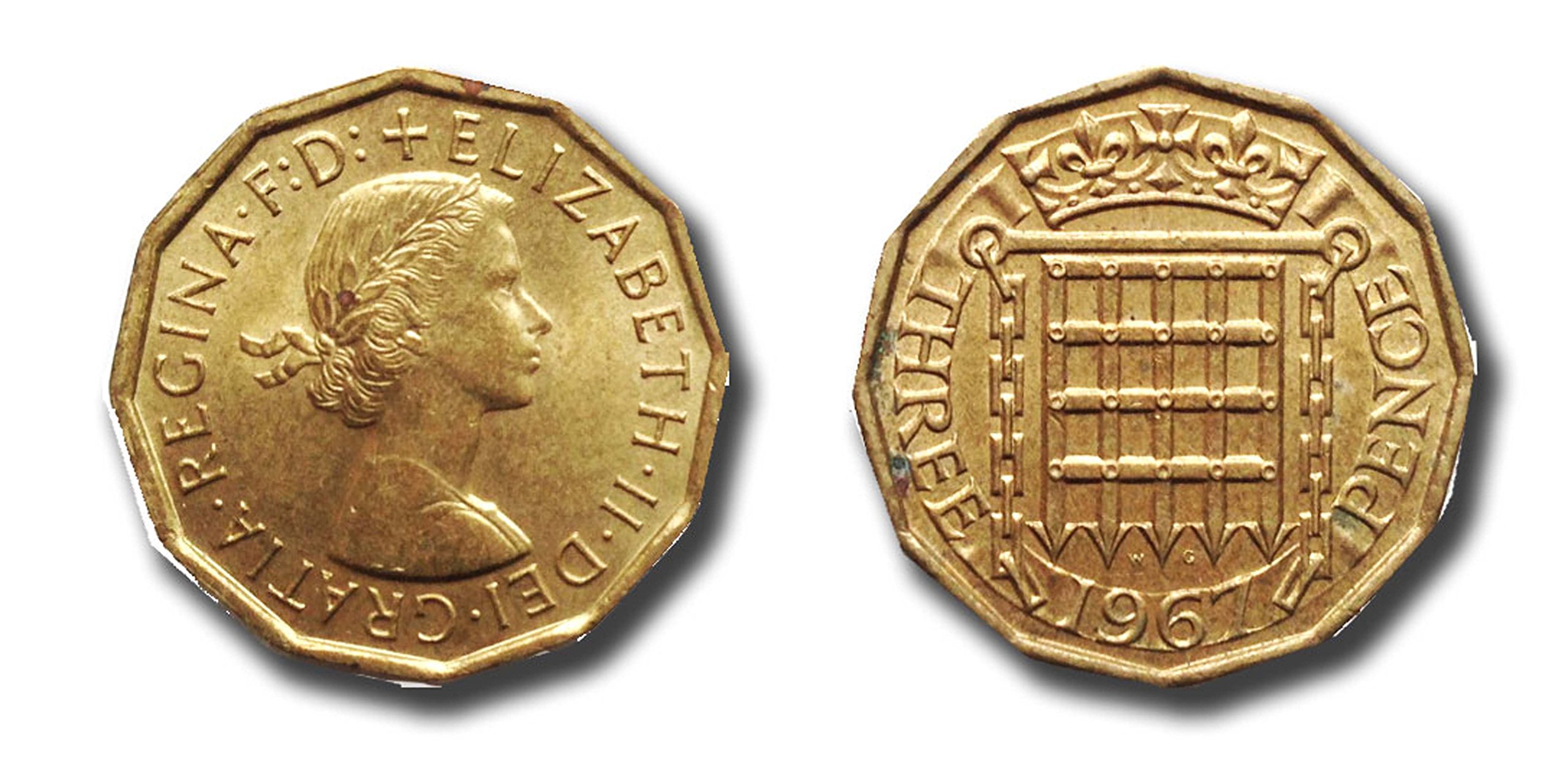 Coins for collectors - 2 x 1967 Three penny pieces - Uncirculated collectable condition / Threepenny bit