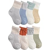 Eimmabey Baby and Toddler Socks Boys and Girls Contrasting Color 8 Pack Cotton Baby Socks Summer Socks