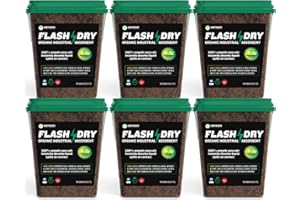 EARTHSAFE FlashDry All Purpose Organic Industrial Absorbent - 5 Liter Bucket, Case of 6- Instantly Absorbs Liquid Spills - Safer and 5-7x More Absorbent Than Clay - Lightweight & Refillable - OSHA Compliant
