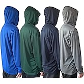 Men UPF 50+ Sun Protection Breathable T Shirt Long Sleeve Workout T-Shirts with Hood