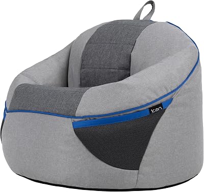 icon Play-R1 Alpha Kids Bean Bag Grey Gaming Chair with Filling Included