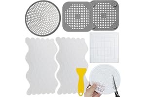 WOHOHOHO 18Pcs Shower Drain Hair Catcher Set - Stainless Steel Hair Catcher & 2 Silicone Drain Covers for Bathtub, 12 Anti-Sl