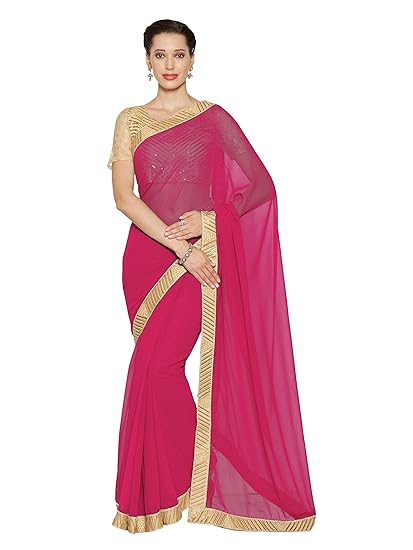 Faux Georgette Saree With Blouse Piece
