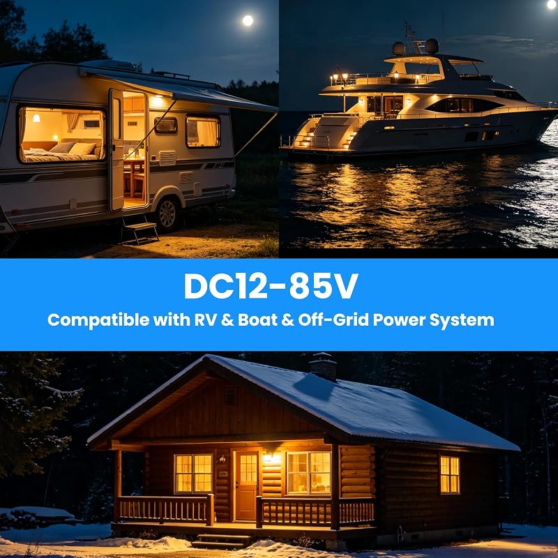 DC 12V Lampadina LED E27 con Telecomando 8W 500LM, 2-Pack — foto 5 di 6