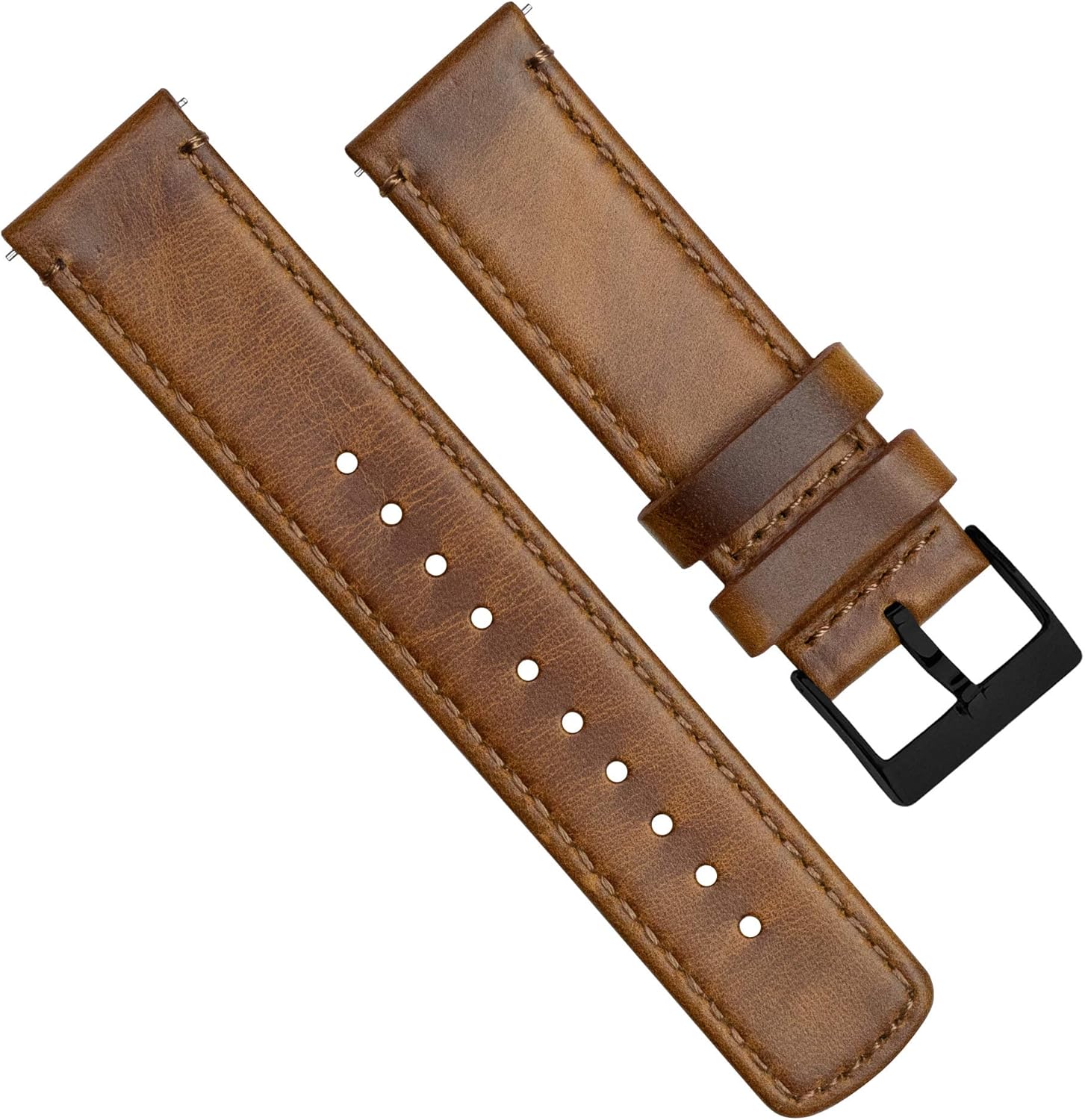 Barton Quick Release - Top Grain Leather Watch Band Strap - Choice of Width - 16mm, 18mm, 19mm, 20mm, 21mm 22mm, 23mm or 24mm | 