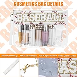 BuyCard 2 Pcs Baseball Gifts Cosmetic Makeup Bag