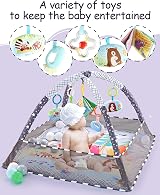 Trongle Baby Play Gym Mat 80x80x55cm with 5 Toys 18 Ocean Balls view 2