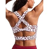 Sports Bras for Women Criss-Cross Back Padded Workout Tank Tops Medium Support Crop Tops for Women