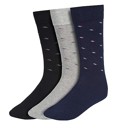 Creature Men's Cotton Calf Length Formal Socks Combo of 3(SCS-901)