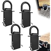 VONLX Stake Pocket D Rings 4Pcs 18000lbs Heavy Duty Removable D-Ring Stake Pocket Tie Down for Utility Trailers and Flatbeds with Hitch Pin, Removable Tie Down Utility for Flatbed Cargo Trucks, Black
