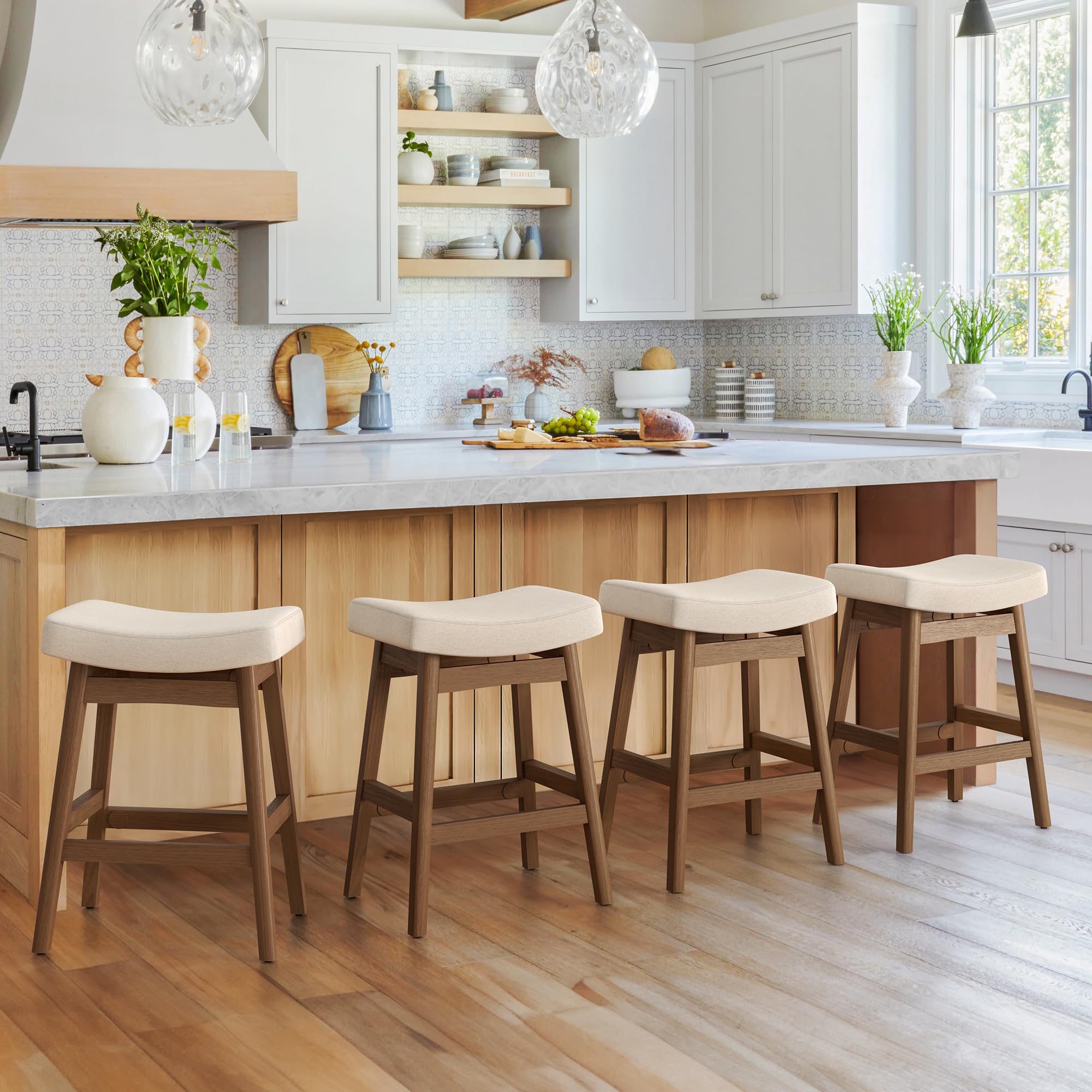 Cozyman Bar Stools Set of 4, Barstools with Sturdy