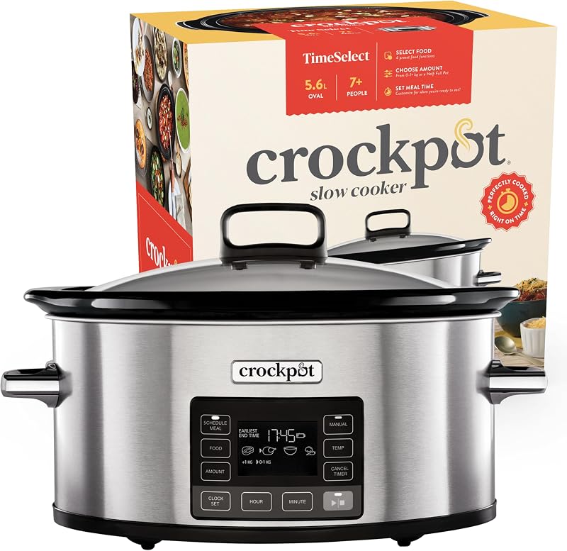 Crock-Pot TimeSelect Digital Slow Cooker 5.6 L Programmable 12h Keep Warm