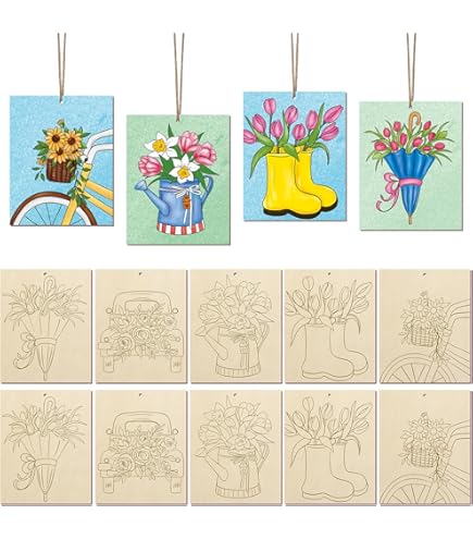 LOGOFUN 12 Statuette Robot In Legno Fai Da Te: Ornamenti Artigianali Da Decorare E Dipingere