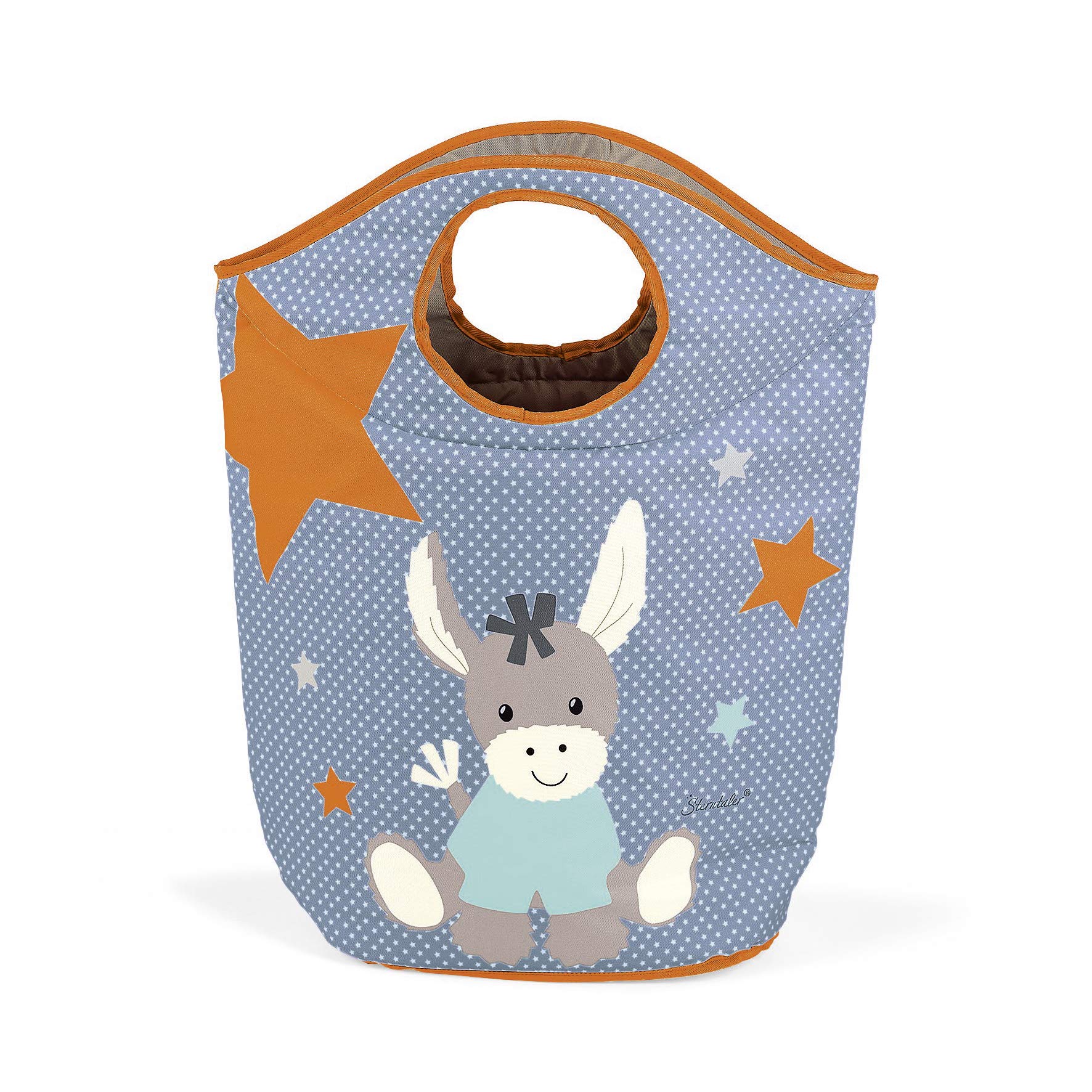 Sterntaler Emmi Donkey Storage Basket for Toys and Laundry, Laundry Eater, Light Blue/Multicoloured