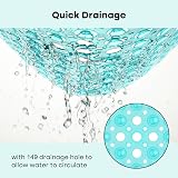 XIYUNTE Shower Mat Non Slip 53x53cm Anti Mould Clear Green view 5