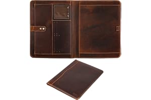 Leather Portfolio Organizer Folio Leather Padfolio Portfolio Binder Portfolio Folder Leather Portfolio for Men Women Business Notebook Cover Resume Folder Legal Pad Portfolio Notebook Holder - ELIZO