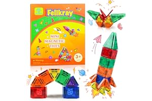 Felikray Mini Magnetic Tiles 42pcs, Kids Toys STEM Magnet Toys for Toddler Magnetic Blocks Building Toys Preschool Learning Sensory Montessori Toys for 3+ Year Old Boys and Girls Creativity Kids Toys