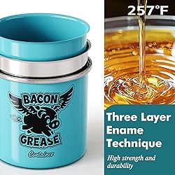 PGYARD Mini Bacon Grease Container With Strainer