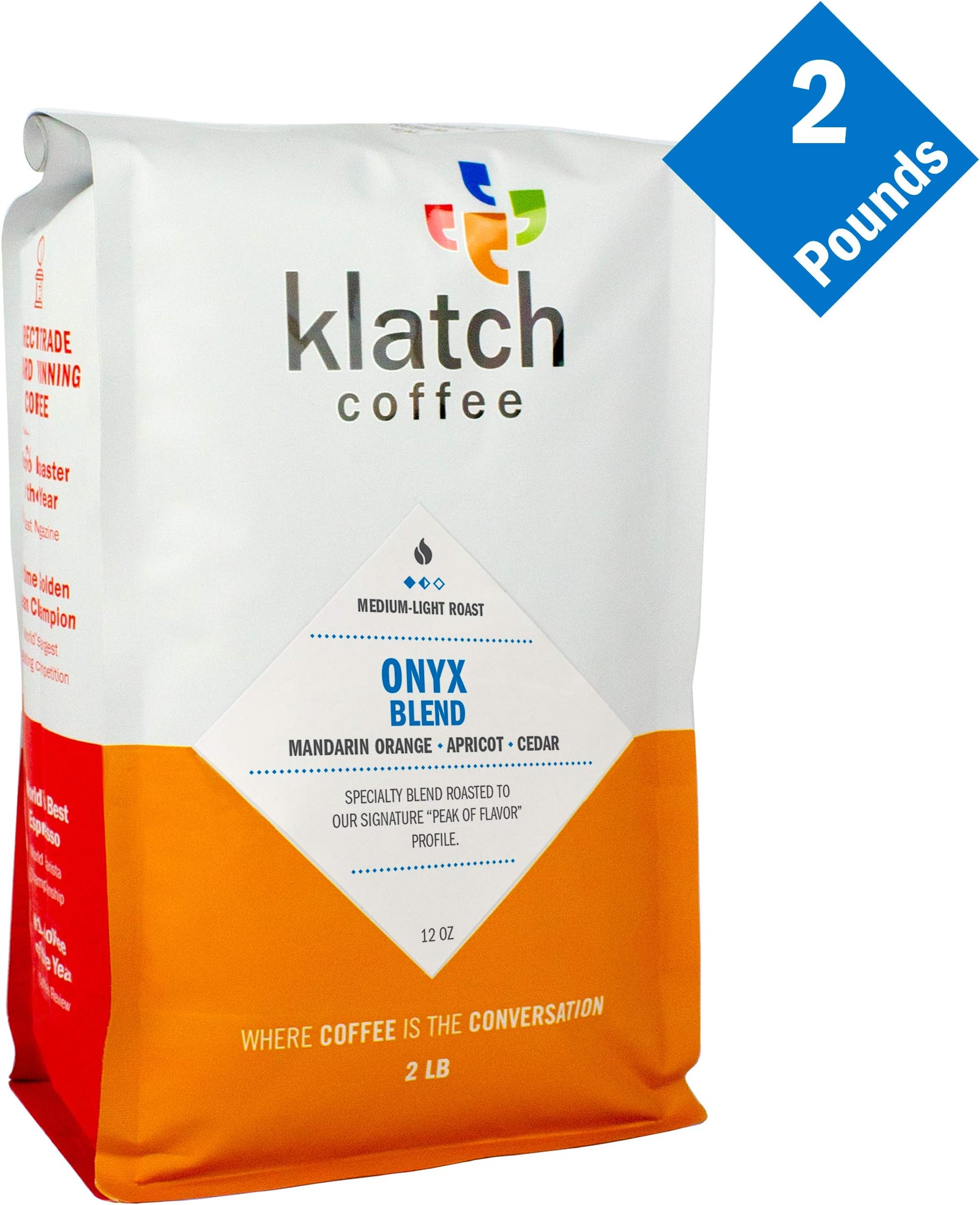 Klatch CoffeeOnyx Blend Medium-Light Roast, 2 Pounds, Whole bean