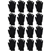 Glooarm 16 Pairs Winter Gloves for Men Women Knit Stretchy Warm Adult Magic Gloves Bulk Pack