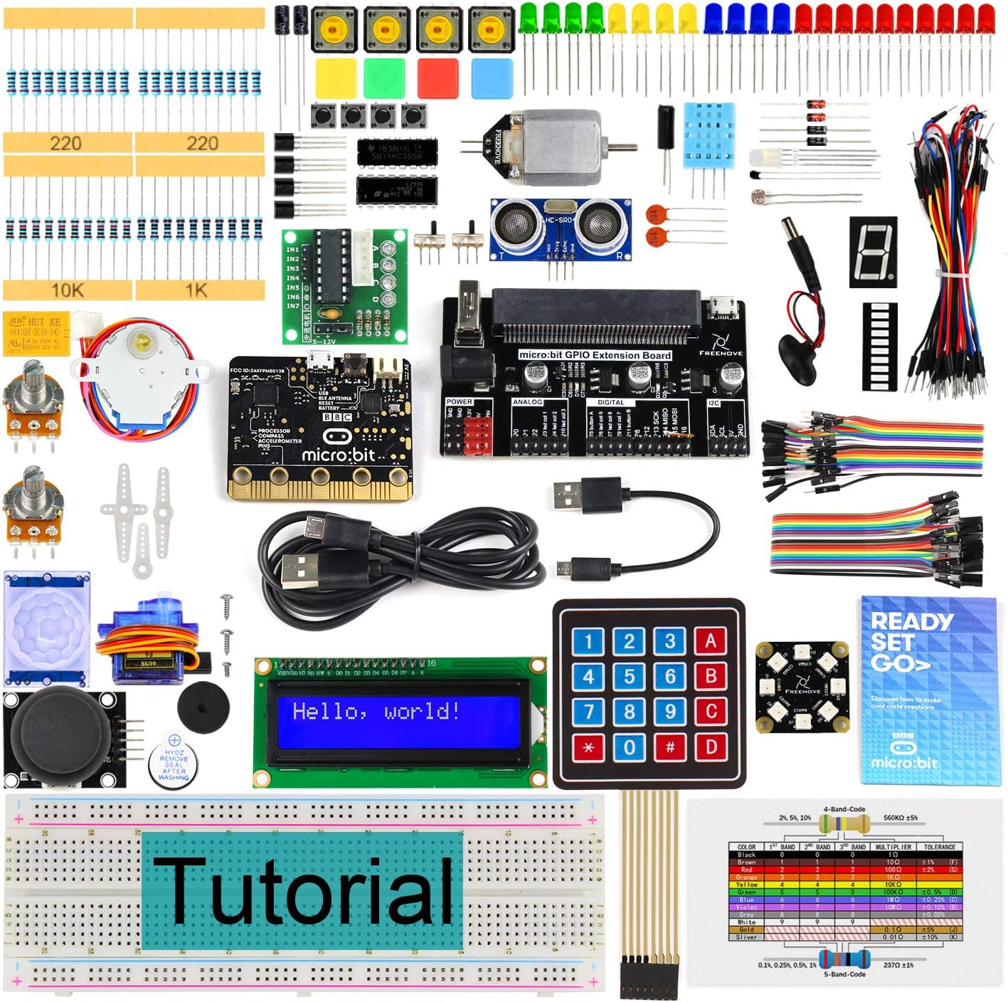 Freenove Ultimate Starter Kit for BBC micro:bit (V2 Included), 316-Page Detailed Tutorial, 225 Items, 44 Projects