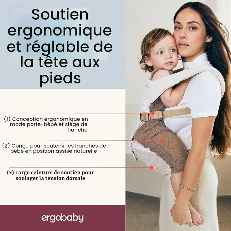 Alta Hip Seat Porte-bébé avec siège ventral pour bébés et tout-petits à partir de 4 mois (5,5 kg - 20,4 kg) - Porte-bébé avec filet SoftFlex