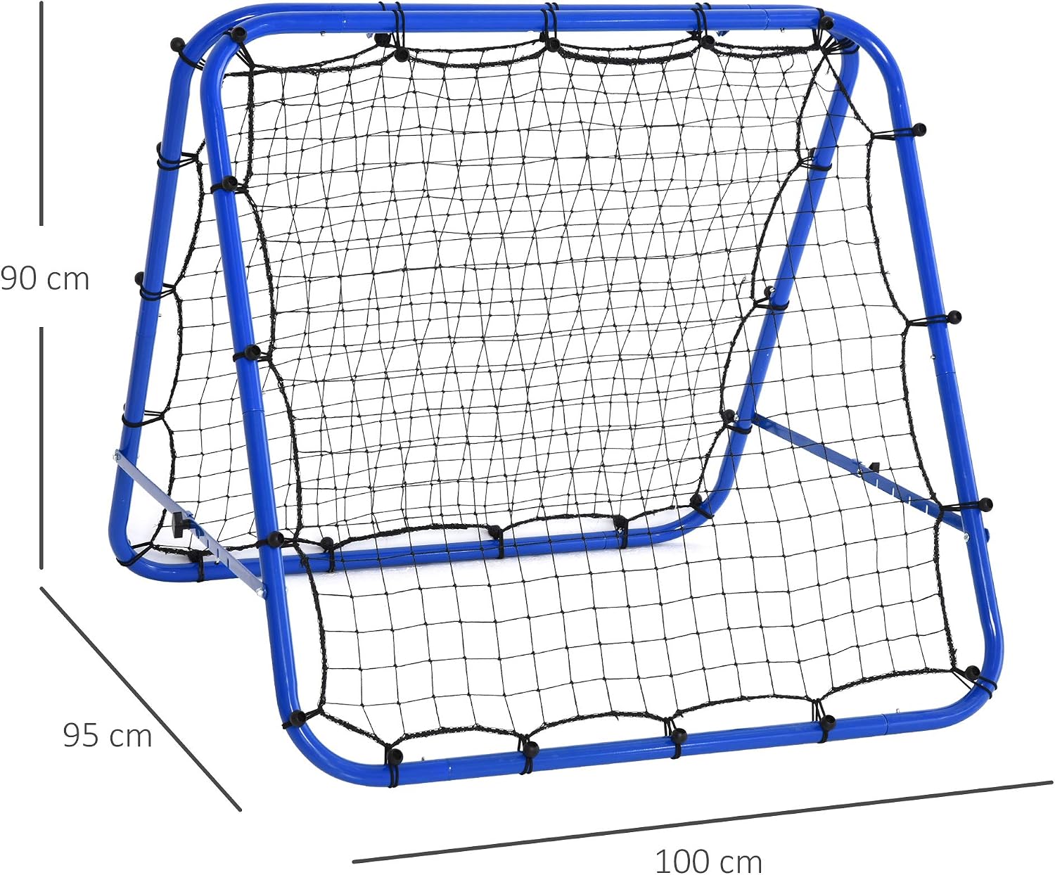 HOMCOM Double-Sided Football Rebounder Net, Football Rebound Net Target Goal with Five Adjustable Angles, Blue - Image 3