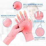 AovYoo 2 Pairs Fingerless Arthritis Compression Gloves Pink S view 2