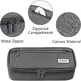 WEMATE Large Pencil Case Canvas 9x4.3x2.4in 5 Compartments Grey view 2