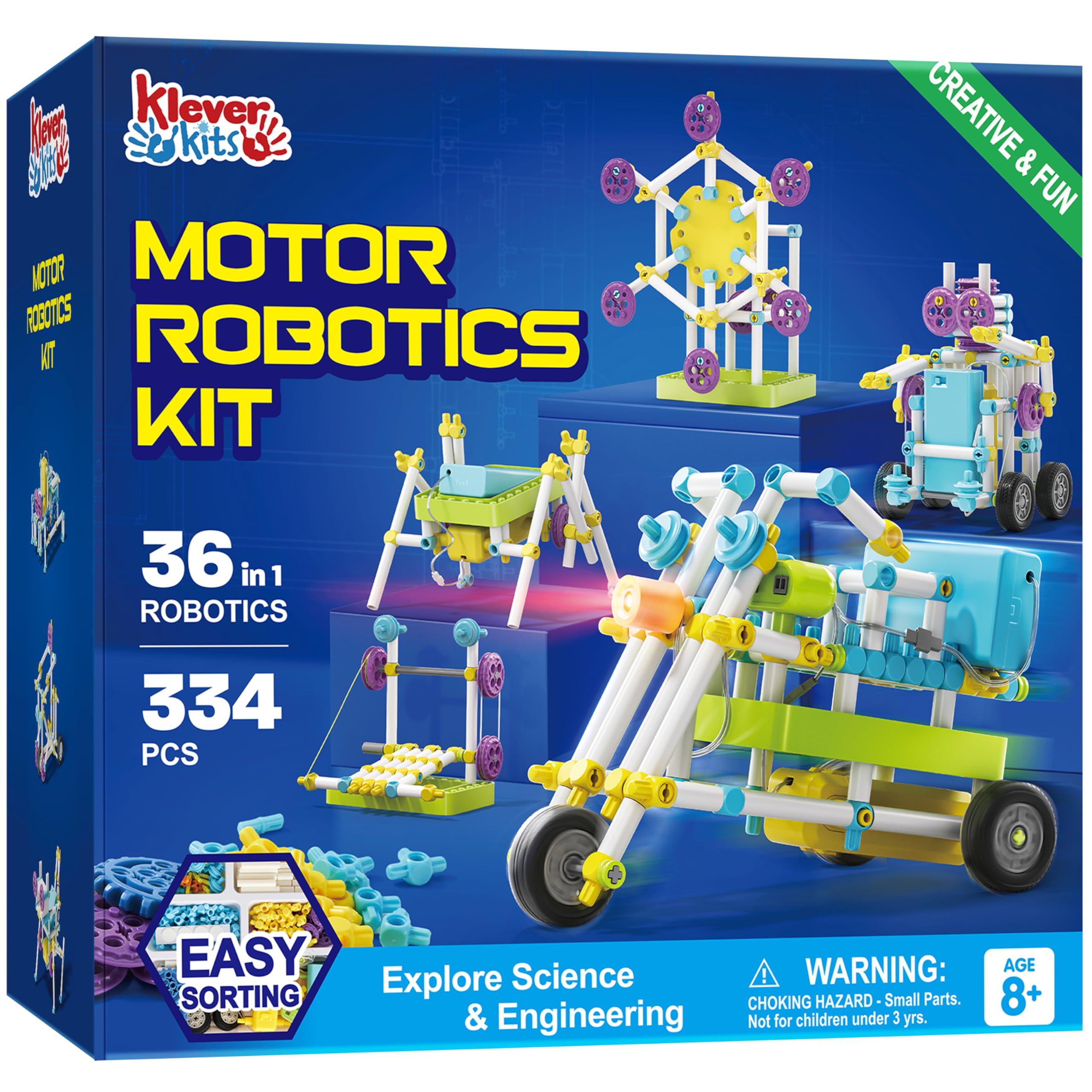 Photo 1 of Klever Kits 36-in-1 Motor Robotic Kits, Make Your Own Kids Craft Kits Educational STEM Toys for Ages 8-13 Boys and Girls, Science Gifts for 8 Years Old