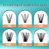 GEMERRY DIY Cluster Eyelash Extensions Kit 280 Pcs 0.07D 10-18 Mix for Beginners view 6
