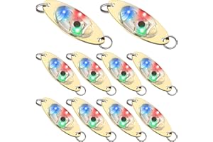 LED Fishing Lures Fishing Spoons Underwater Flasher Bass Halibut Flasher Saltwater Trolling Deep Drop Fishing Light LED Light