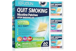 Quit Smoking Patches Stop Aid Patches,Nicotine Patches Delivered Over 24 Hours to Help Quit Smoking , Step1 Through 3 Full St