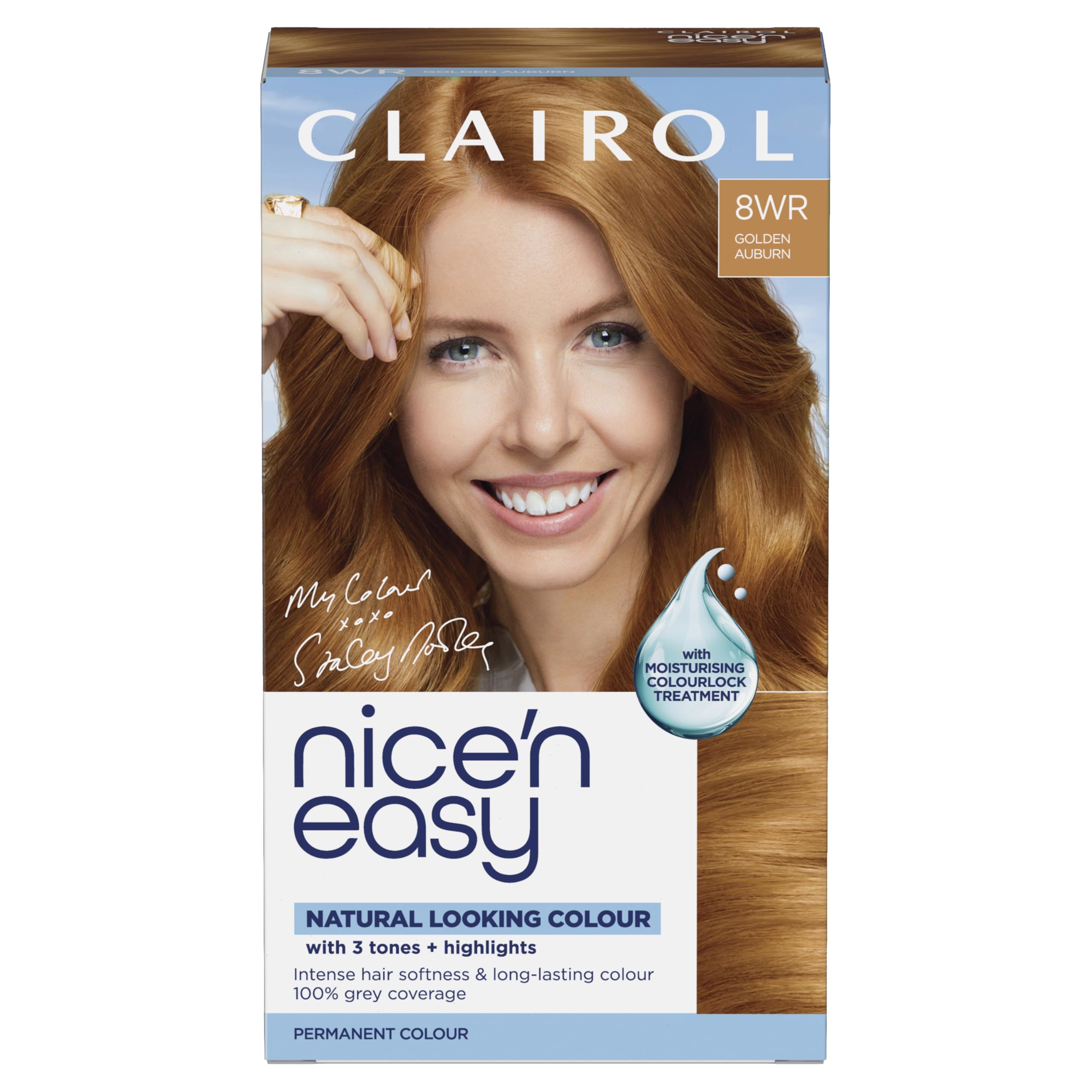 Clairol Nice'n Easy Crème, Natural Looking Oil Infused Permanent Hair Dye, 8WR Golden Auburn