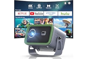 [Netflix Compatible & Dolby Audio] TMY Smart Projector with WiFi and Bluetooth, Real 4K Support Outdoor Movie Projector, Auto
