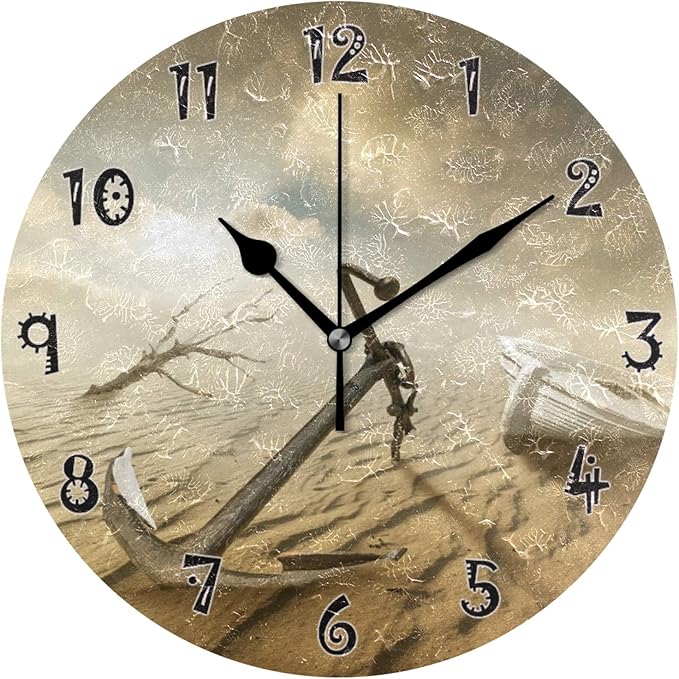 JUMBEAR Art - Reloj de pared con diseño de barco del desierto