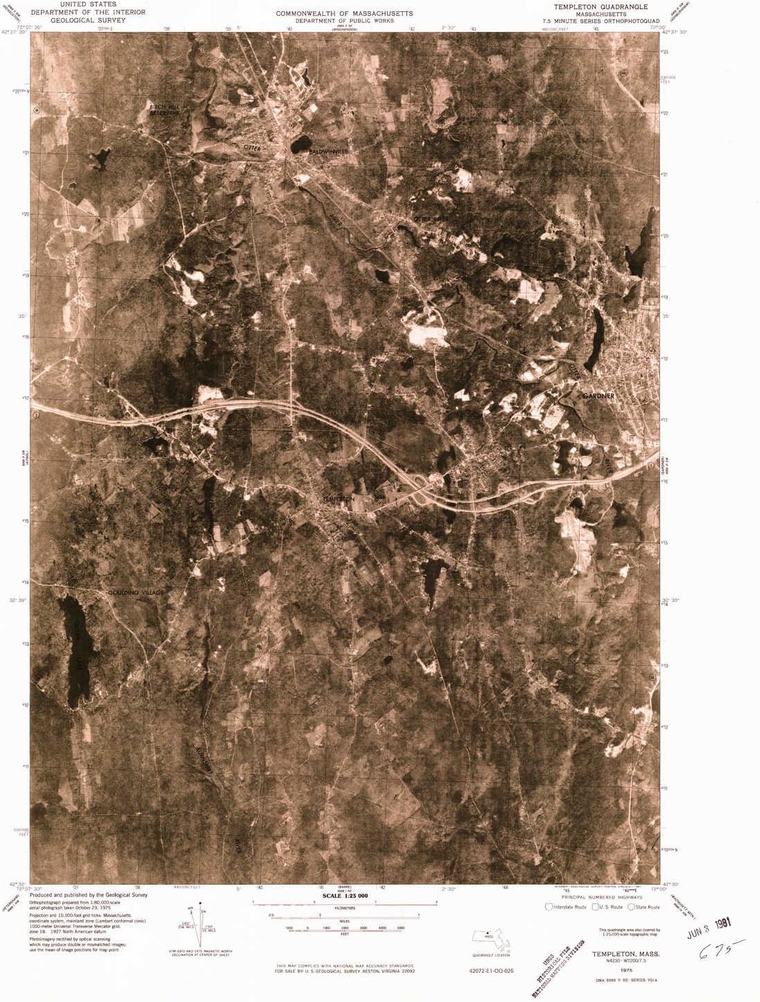 YellowMaps Templeton MA topo map, 125000 Scale, 7.5 X 7.5