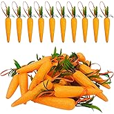 Wehhbtye 5 Inch Easter Carrot Hanging Ornaments-30PCS Artificial Spring Fall Foam Glitter Powder Carrot,Realistic Mini Thanksgiving Harvest Carrots Hanging Pendant for Tree Home Party DIY Crafts Decor