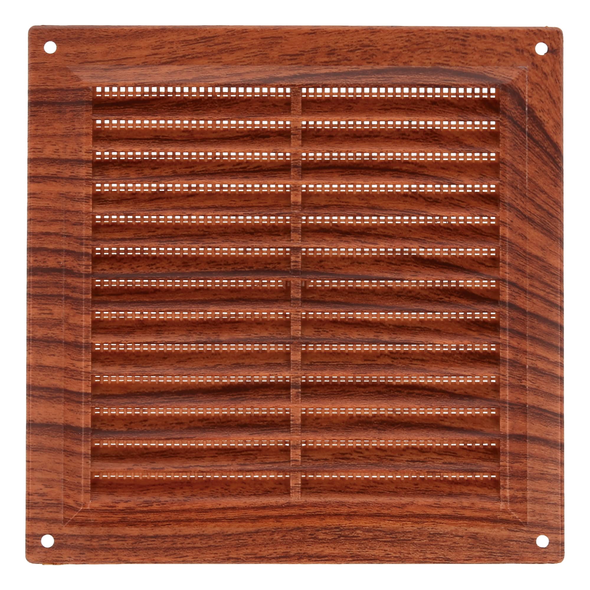 Amig - Square Plastic Grille with Mosquito net- Ventilation grids for air Outlet - Suitable for Ceiling in Kitchen and Bathroom - Dimensions: 200 x 200 mm - Colour: Sapelli