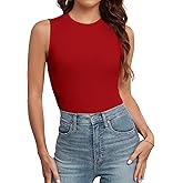 AUHEGN Tank Tops for Women Summer Sleeveless Racerback Casual Basic Ribbed Slim Fitted Shirts