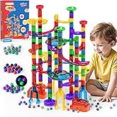 MaxTronic Glowing Marble Run, 150 Pcs Marble Race Building Blocks Construction STEM Learning Toys Perfect Christmas Birthday Gift for Boys and Girls Aged 3-12