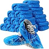 Vabean 1000 Pcs Disposable Shoe Covers Boot Cover Waterproof Nonslip Shoe Protector Covers for Indoor Carpet Floor Workplace Protection, One Size Fit Most (Blue)