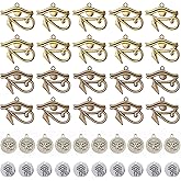 SUNNYCLUE 1 Box Eye of Horus Charms Ancient Egypt Egyptian Alloy Metal Charm Craft Supplies Tibetan Style Pendants for Jewelry Making Earrings Keychain Necklace DIY Supplies