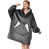 Ramees Wearable Blanket Hoodie, Oversized Sherpa Fleece Sweatshirt Blanket with Sleeves and Pockets