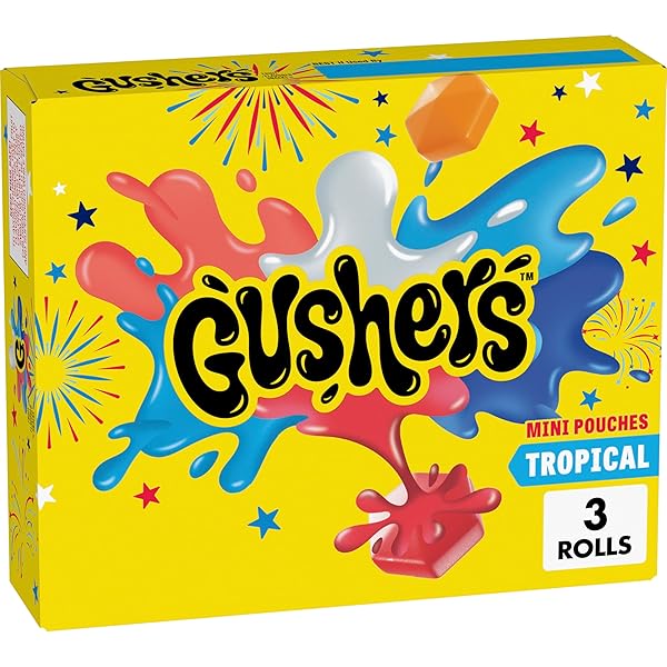 GUSHERS TROPICAL FRUIT FLAVORED SNACKS, MINI POUCHES, 3...