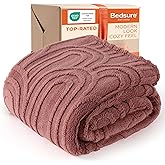 Bedsure GentleSoft Pink Throw Blankets for Women - Super Soft Cozy Fleece Christmas Throw Blankets for Women Girls, Pink Christmas Decor Gifts for Home, Room, Office, Dusty Rose, 50x60 Inche