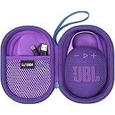 LTGEM Case Compatible with JBL Clip 4/5 Ultra Portable Waterproof Dustproof Bluetooth Speaker, Purple